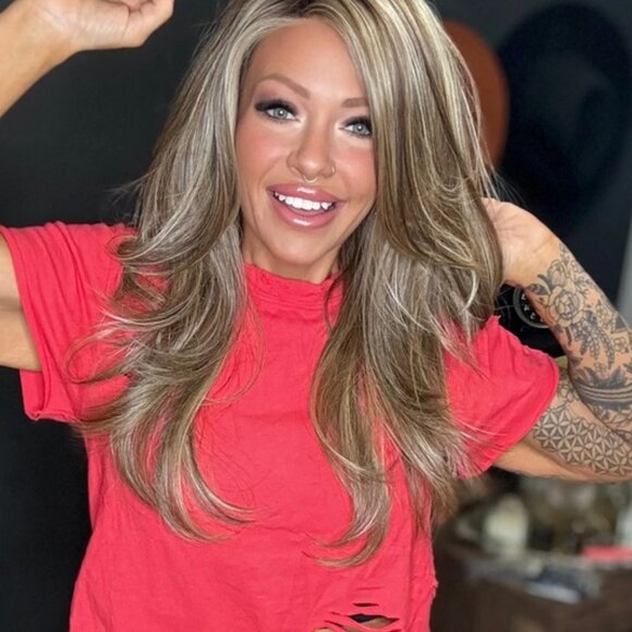 Napa Synthetic Wig in Walnut Buttercream Lace Front Mono Top - Picture 3 of 5